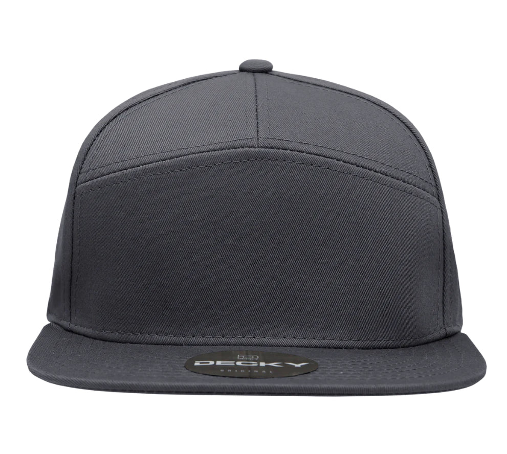 Custom 7 Panel Trucker Snapback with custom leatherette or acrylic patch, Made to Order. Decorate with your design. Bulk orders welcome!