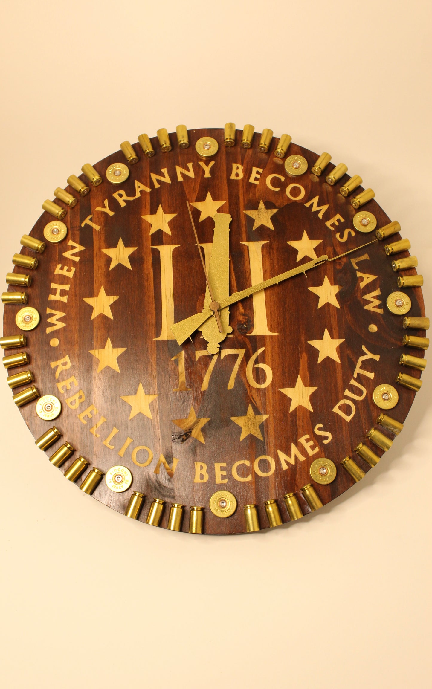 Personalized Laser Engraved Custom Clock. AR15 and .45 1911 clock hands and Personalization available. Message for details!
