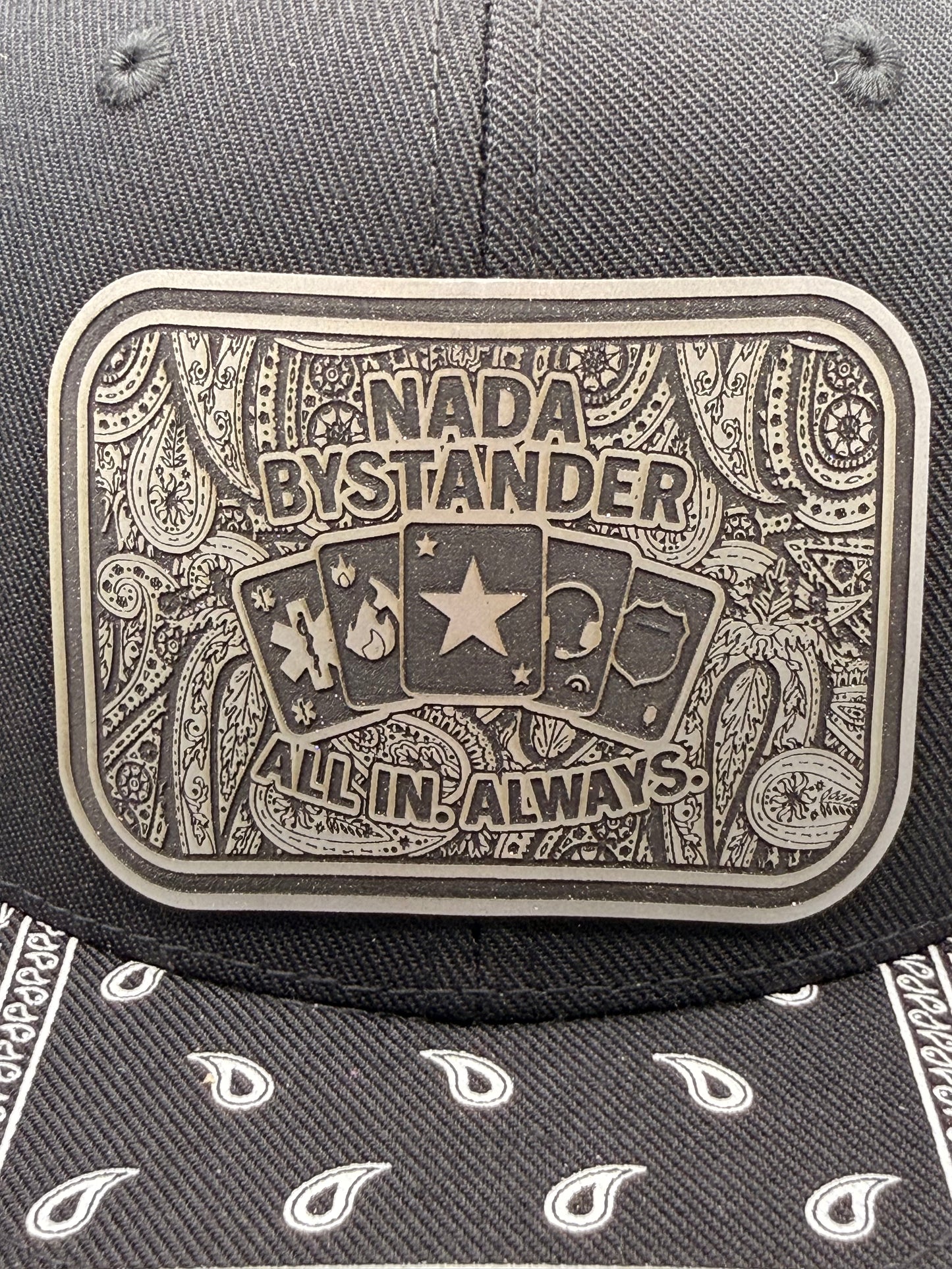 All In (Black Bandana Edition) – Nada Bystander Trucker Hat