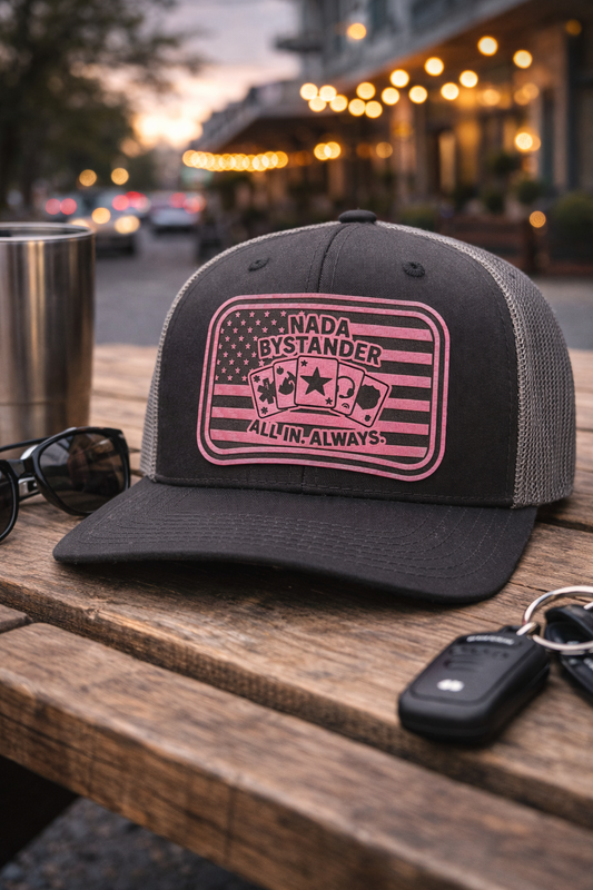 All In (Pink Edition) – Nada Bystander Trucker Hat
