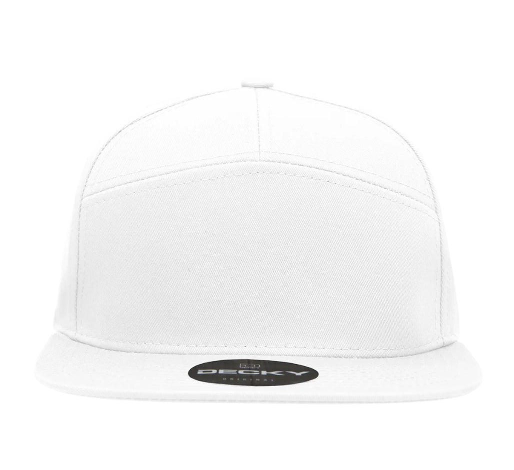 Custom 7 Panel Trucker Snapback with custom leatherette or acrylic patch, Made to Order. Decorate with your design. Bulk orders welcome!