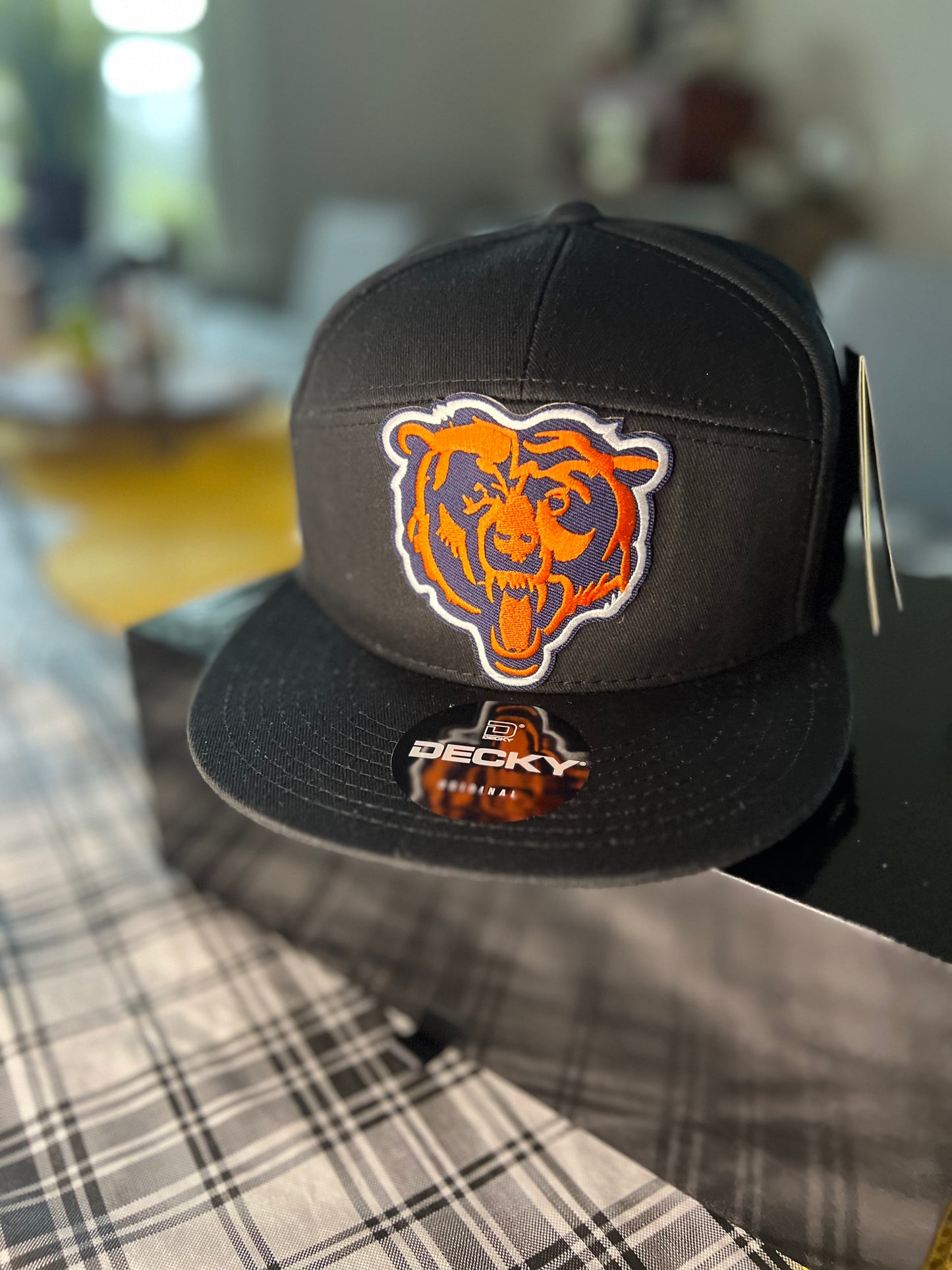 Custom 7 Panel Trucker Snapback with custom leatherette or acrylic patch, Made to Order. Decorate with your design. Bulk orders welcome!
