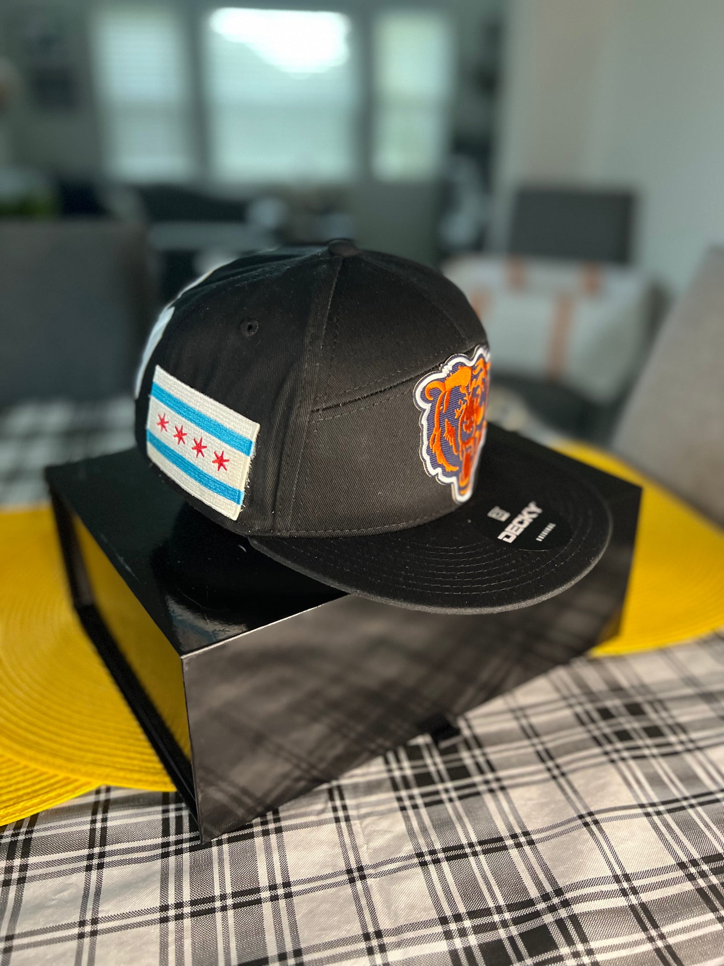 Custom 7 Panel Trucker Snapback with custom leatherette or acrylic patch, Made to Order. Decorate with your design. Bulk orders welcome!