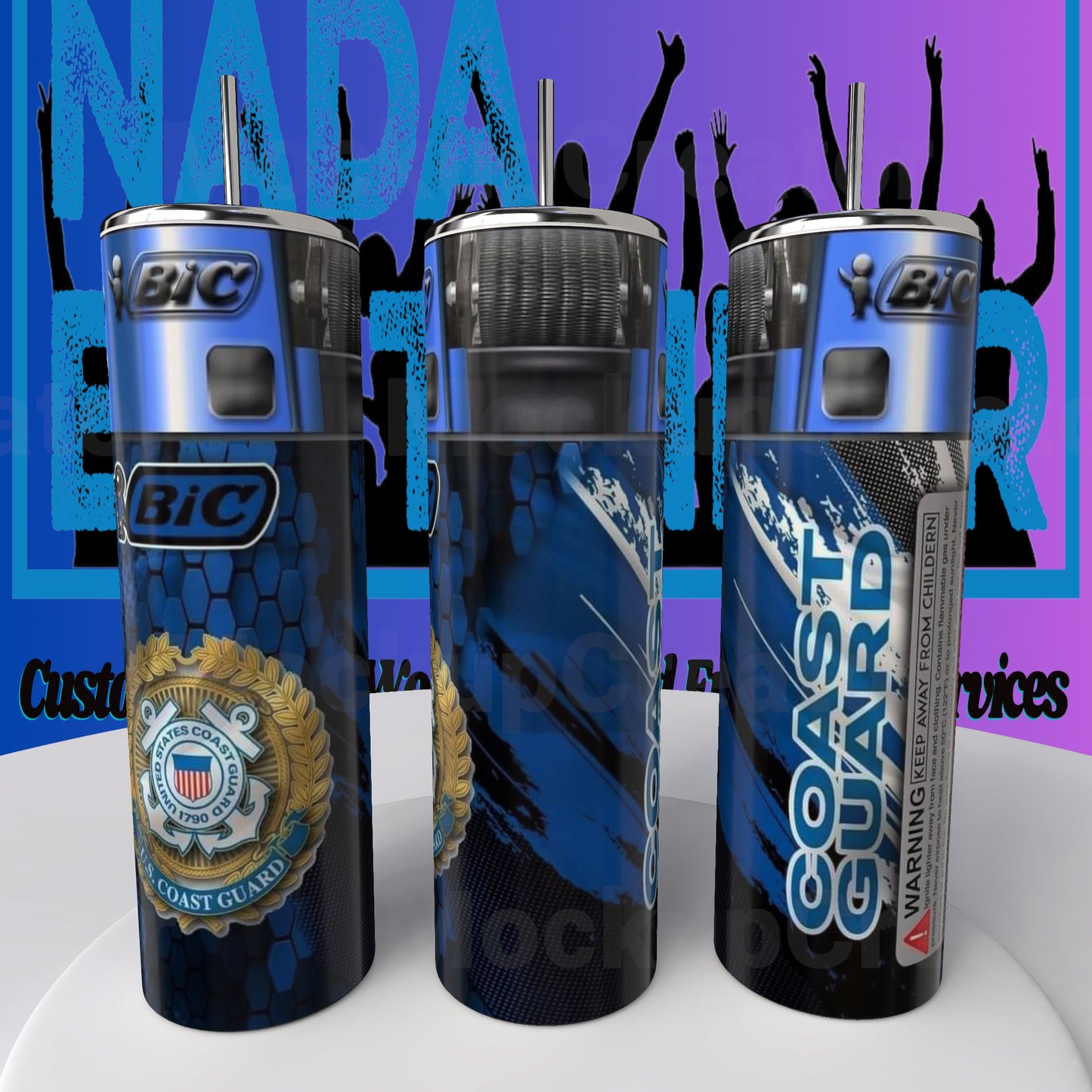 Bic Lighter Veteran Branches of Service 20 oz Tumbler