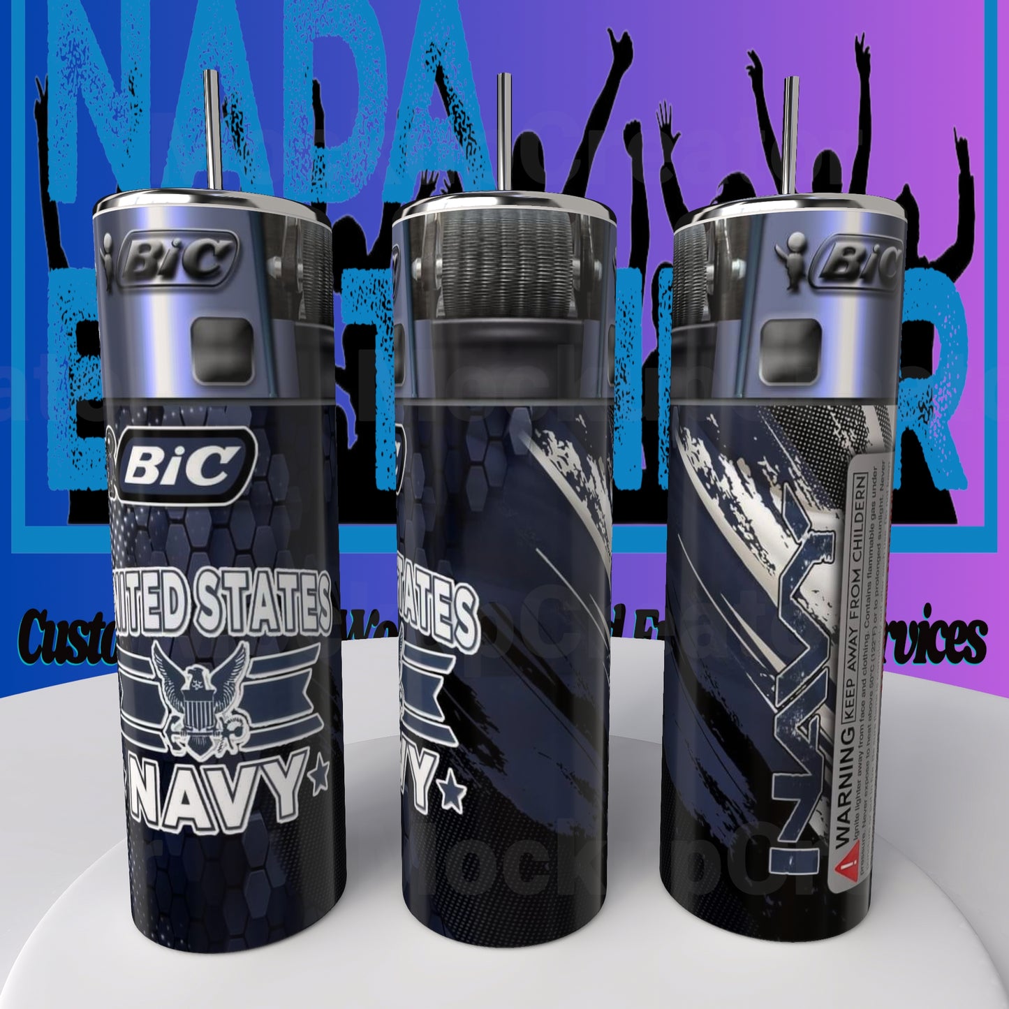 Bic Lighter Veteran Branches of Service 20 oz Tumbler