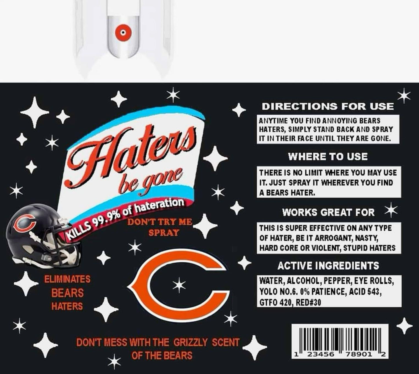 Chicago Bears Hater Spray 20oz Skinny Tumbler
