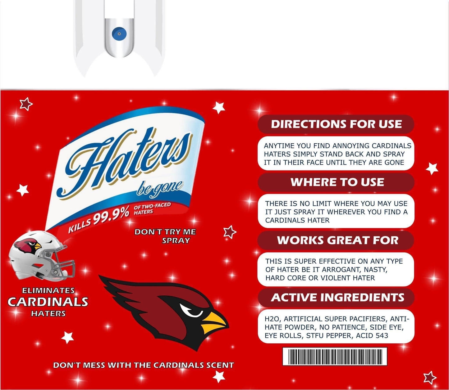 Arizona Cardinals Hater Spray 20oz Skinny Tumbler