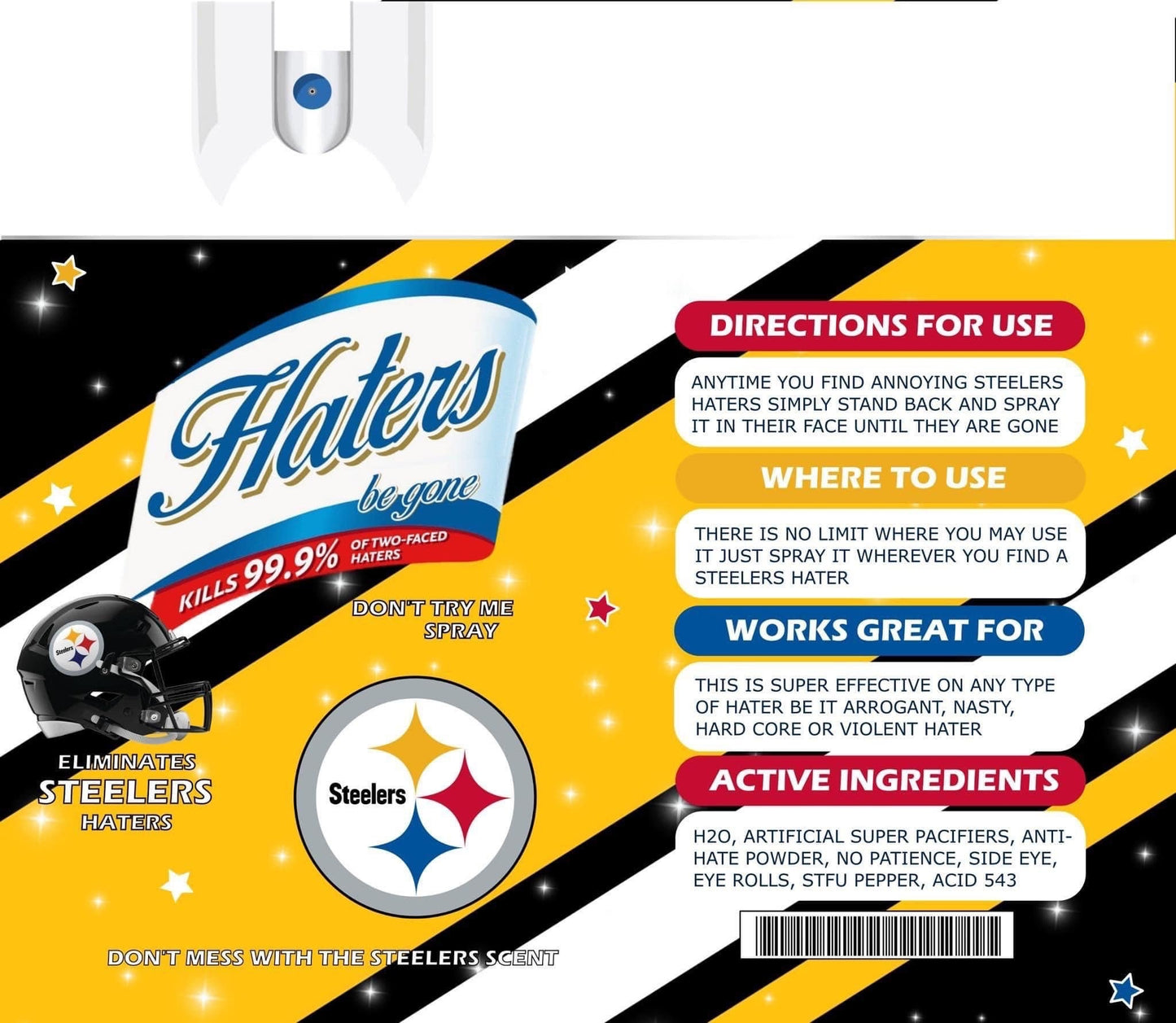 Pittsburgh Steelers Hater Spray 20oz Skinny Tumbler