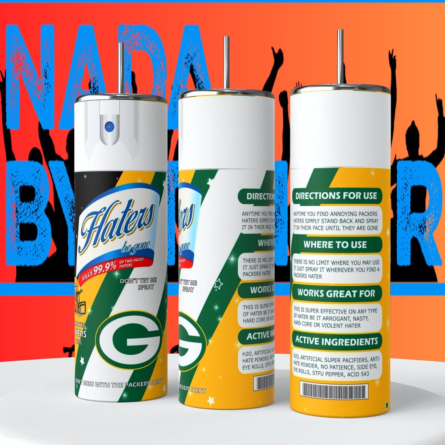 Green Bay Packers Hater Spray 20oz Skinny Tumbler