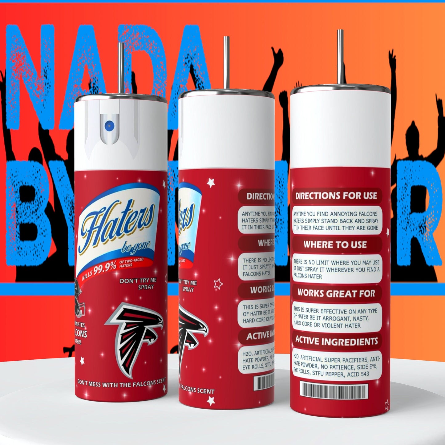 Atlanta Falcons Hater Spray 20oz Skinny Tumbler