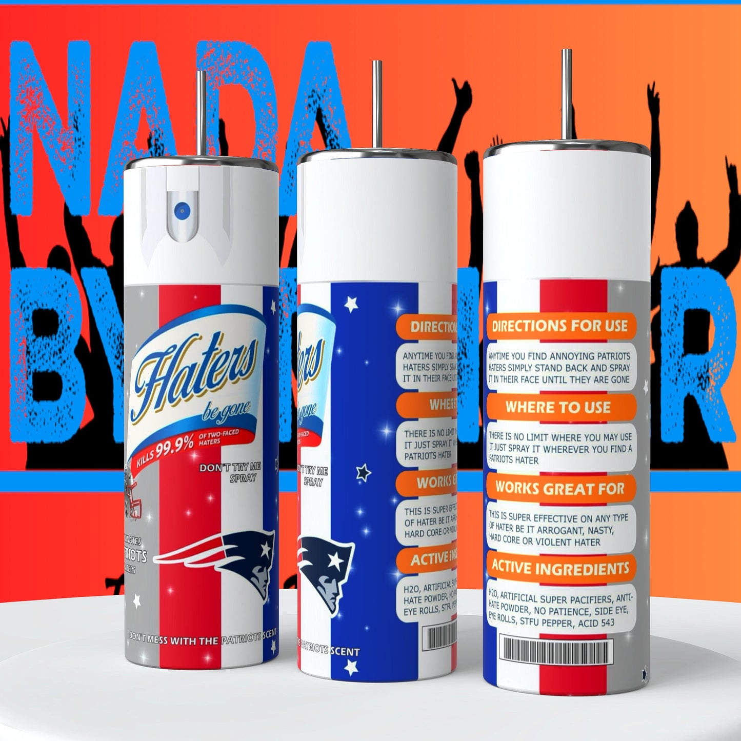 New England Patriots Hater Spray 20oz Skinny Tumbler