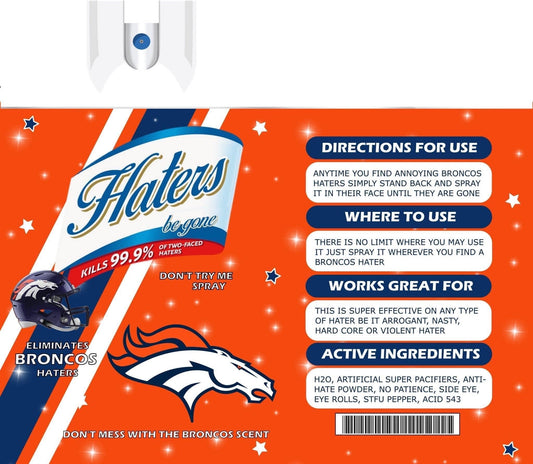 Denver Broncos Hater Spray 20oz Skinny Tumbler