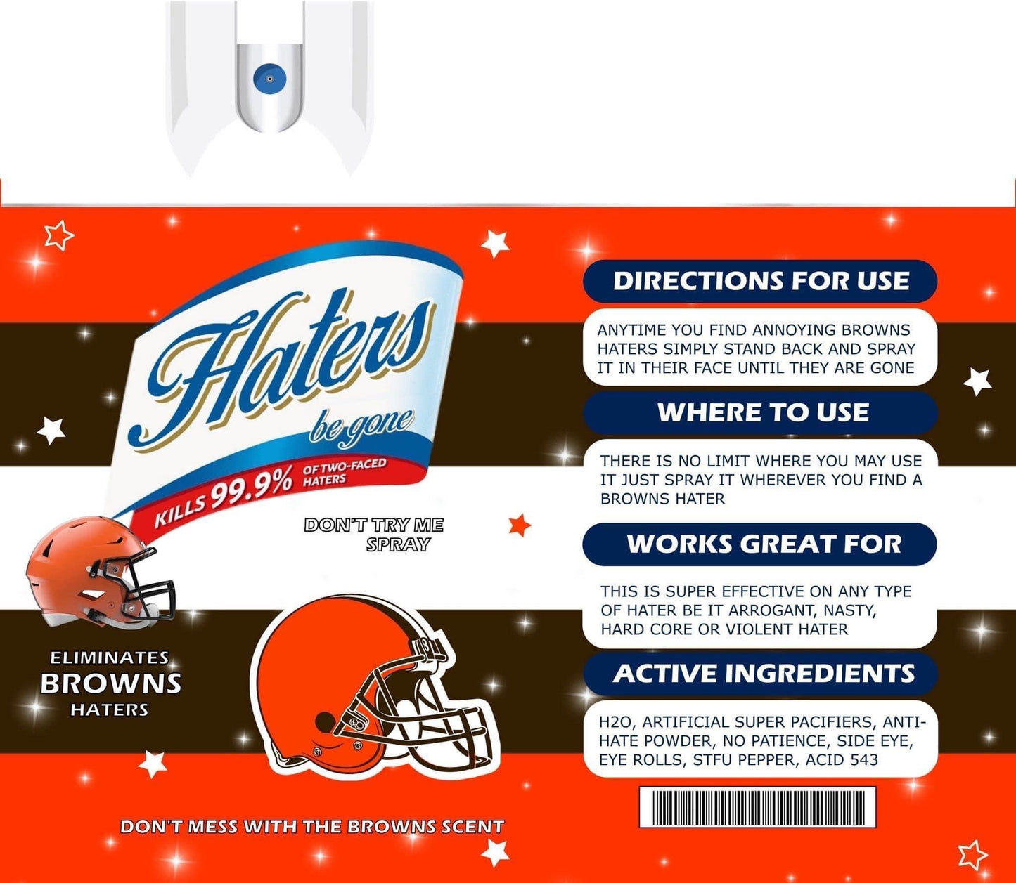 Cleveland Browns Hater Spray 20oz Skinny Tumbler