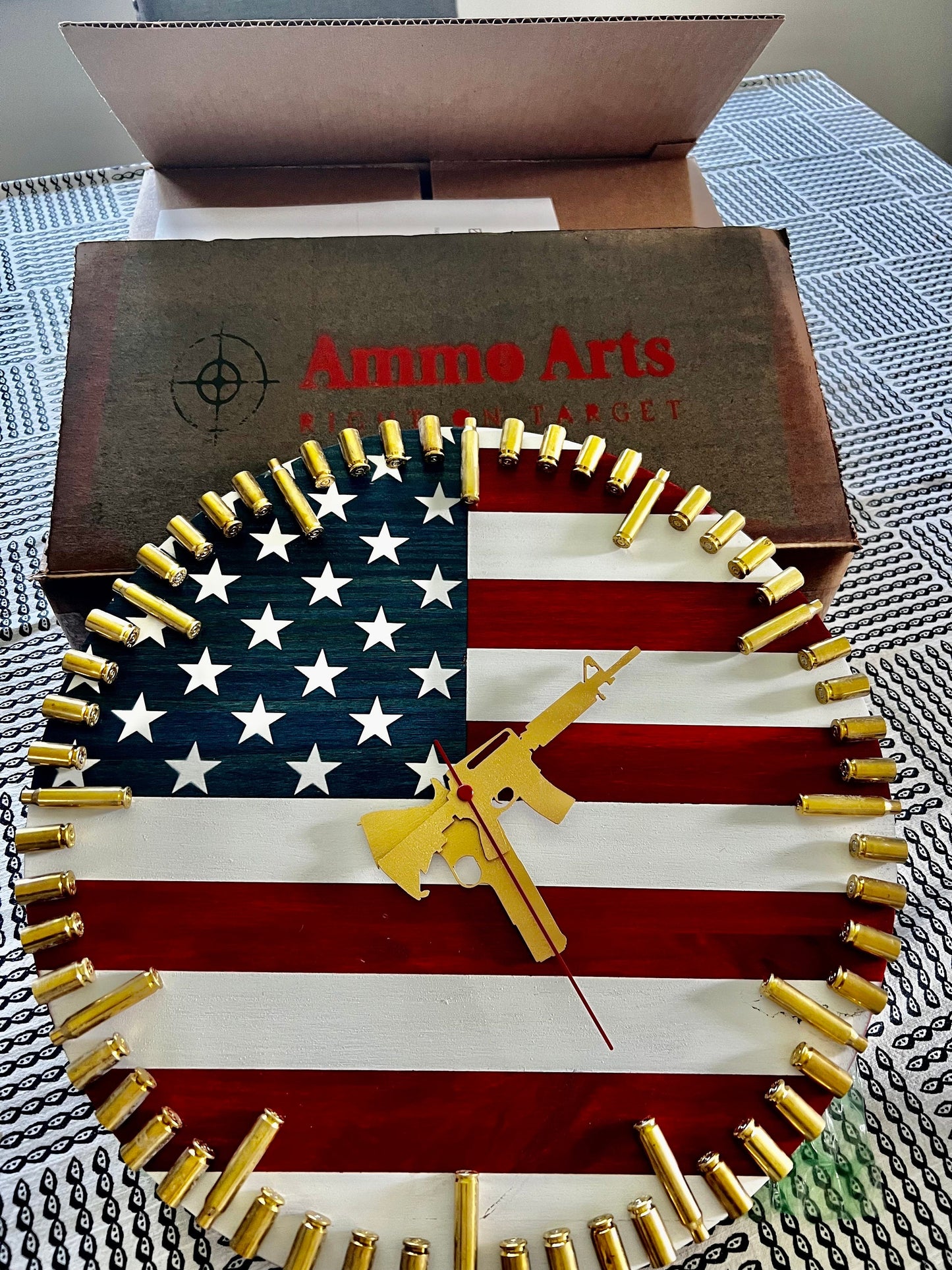 Personalized Laser Engraved Custom Clock. AR15 and .45 1911 clock hands and Personalization available. Message for details!