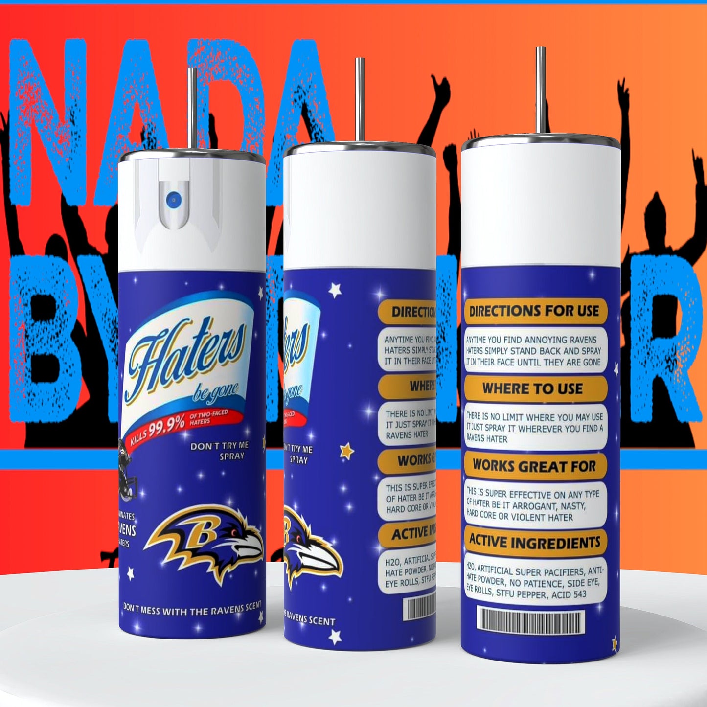 Baltimore Ravens Hater Spray 20oz Skinny Tumbler