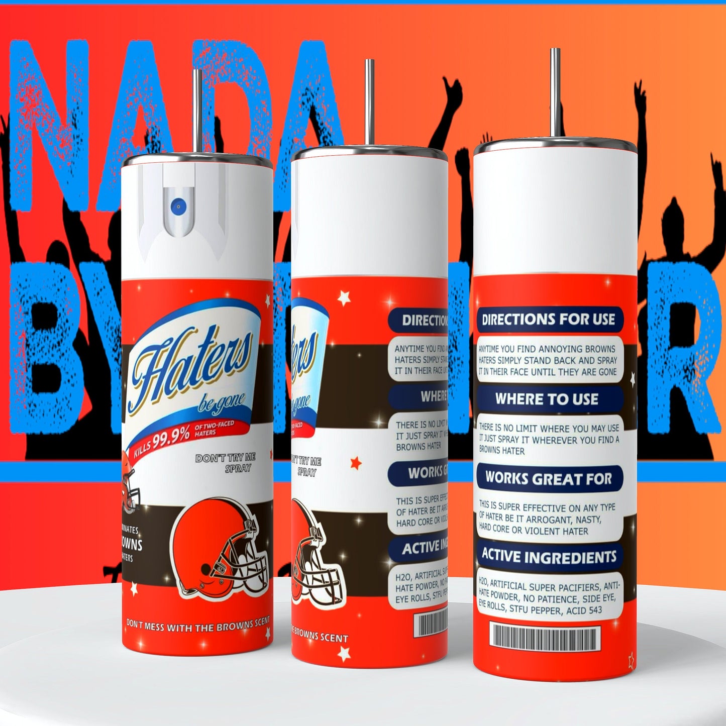 Cleveland Browns Hater Spray 20oz Skinny Tumbler