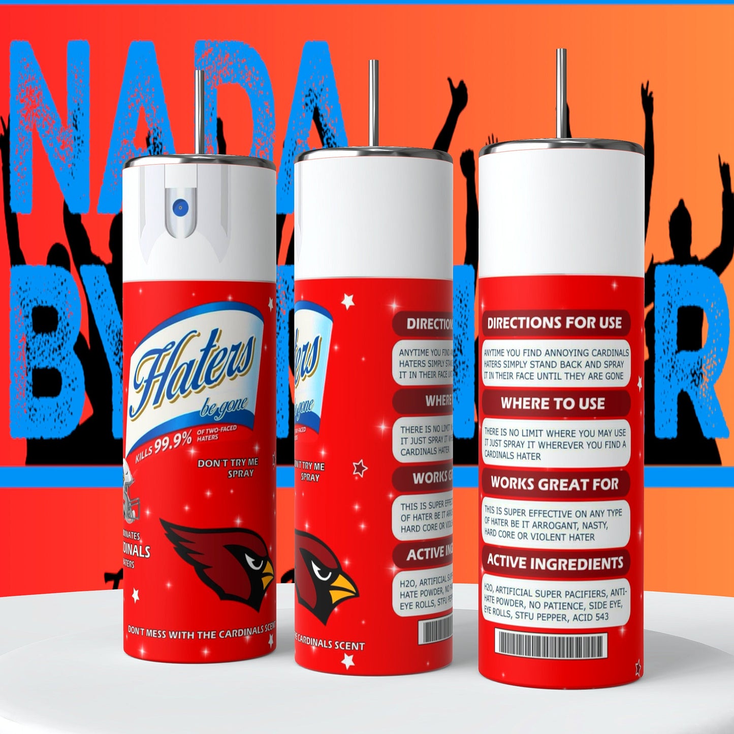 Arizona Cardinals Hater Spray 20oz Skinny Tumbler