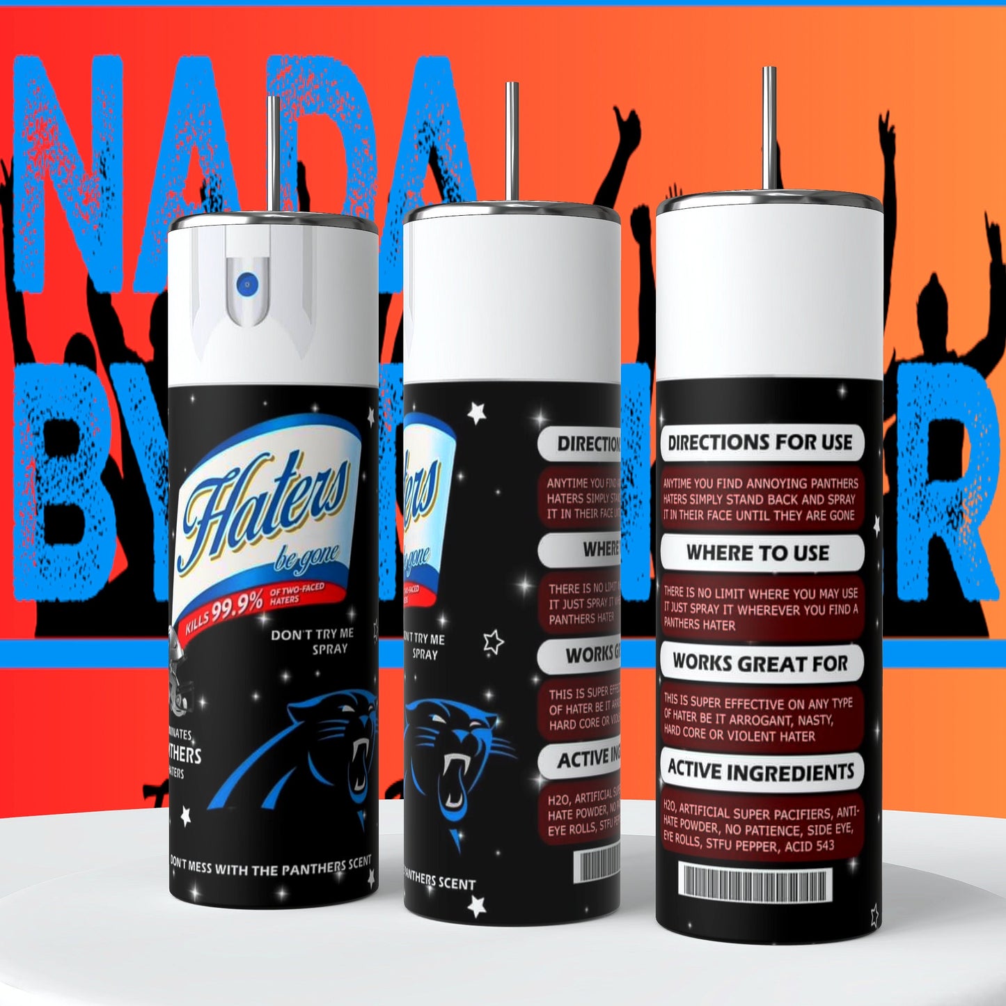 Carolina Panthers Hater Spray 20oz Skinny Tumbler