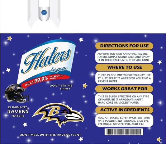 Baltimore Ravens Hater Spray 20oz Skinny Tumbler