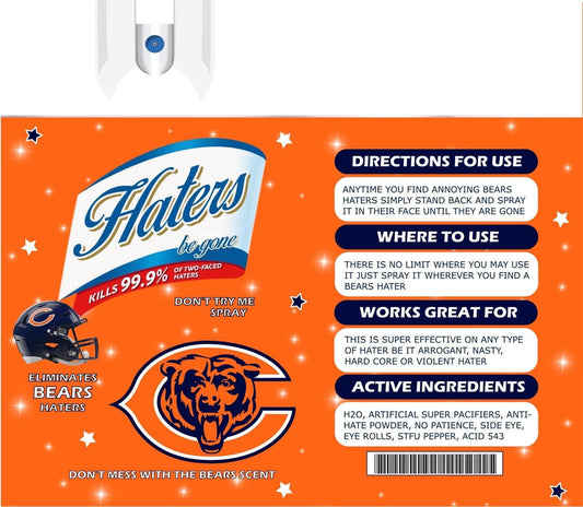 Chicago Bears Hater Spray 20oz Skinny Tumbler