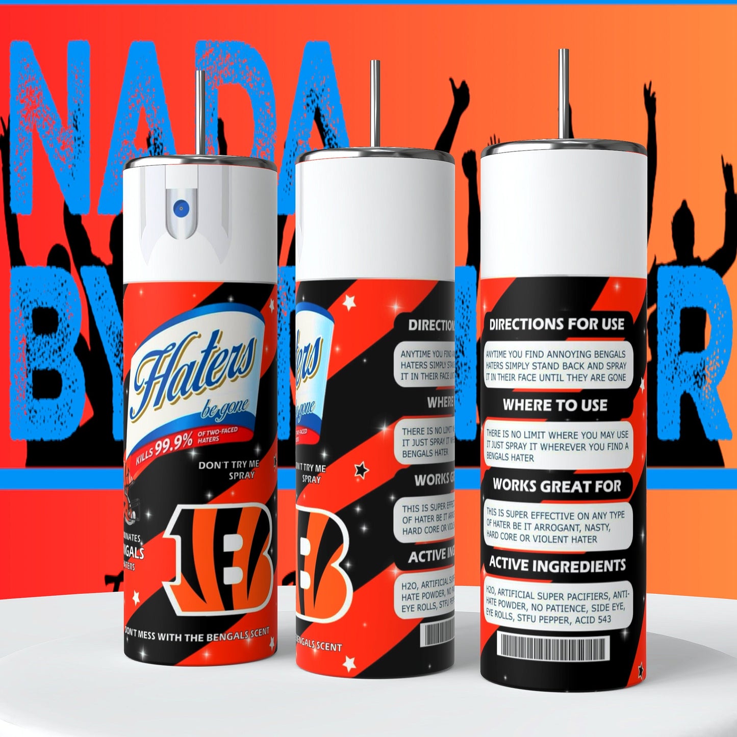Cincinnati Bengals Hater Spray 20oz Skinny Tumbler