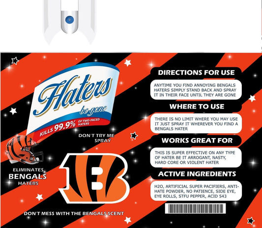 Cincinnati Bengals Hater Spray 20oz Skinny Tumbler