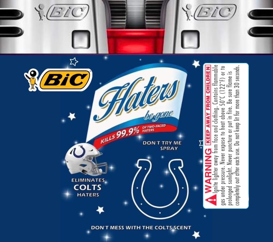 Indianapolis Colts Hater Bic Lighter 20oz Skinny Tumbler