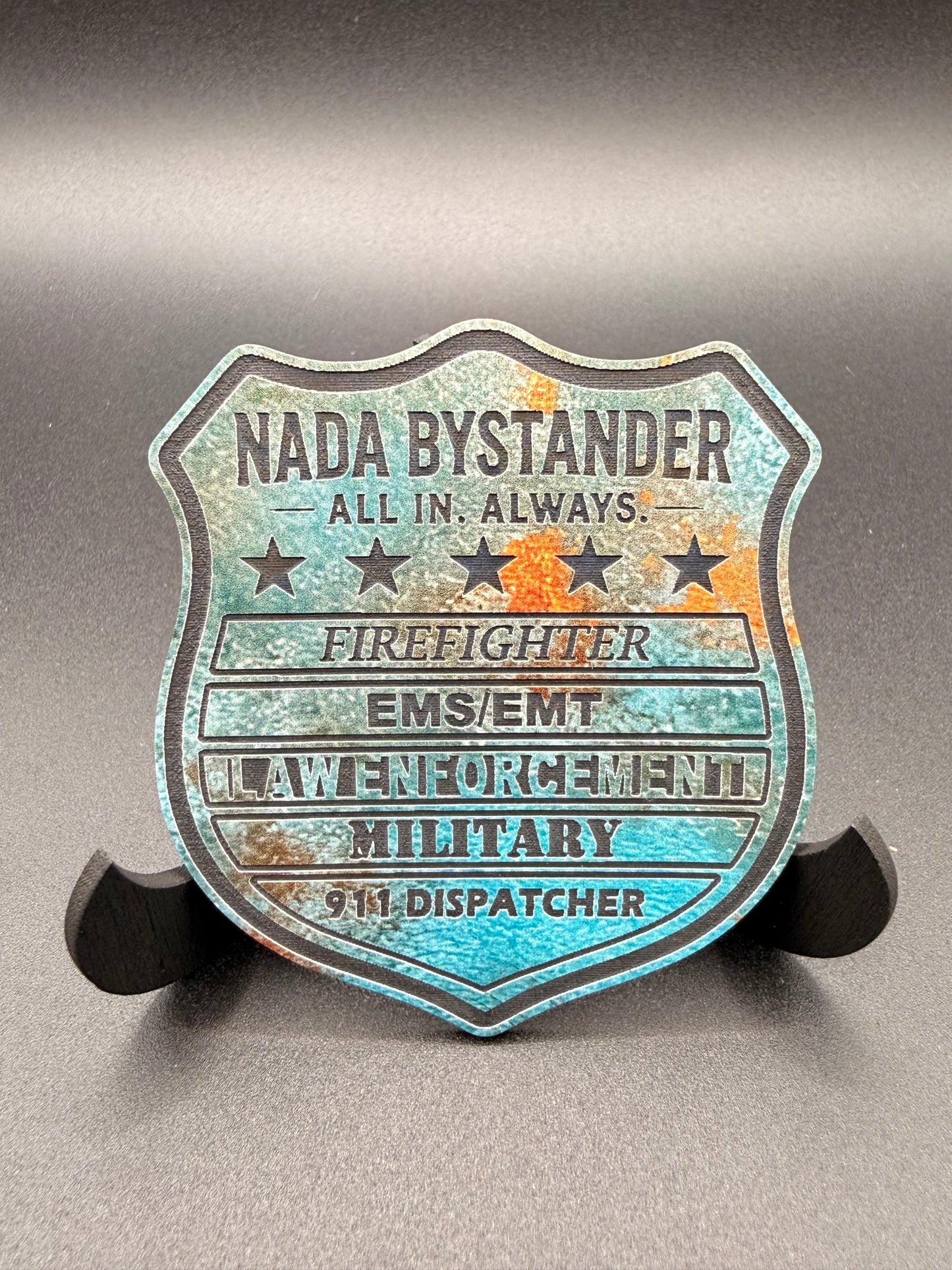 First Responder Unity Shield Leatherette Patch with adhesive