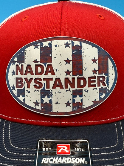 Nada Bystander Branded Patriotic Acrylic Patch Trucker Hat