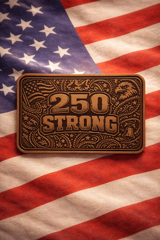 250 Strong – Patriotic Black & White Digital Patch Design | Laser Engraving SVG