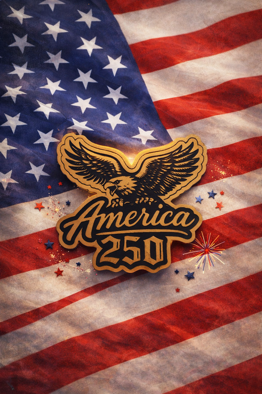 America 250 Eagle – Patriotic Laser Engraving SVG | Black & White Patch Design