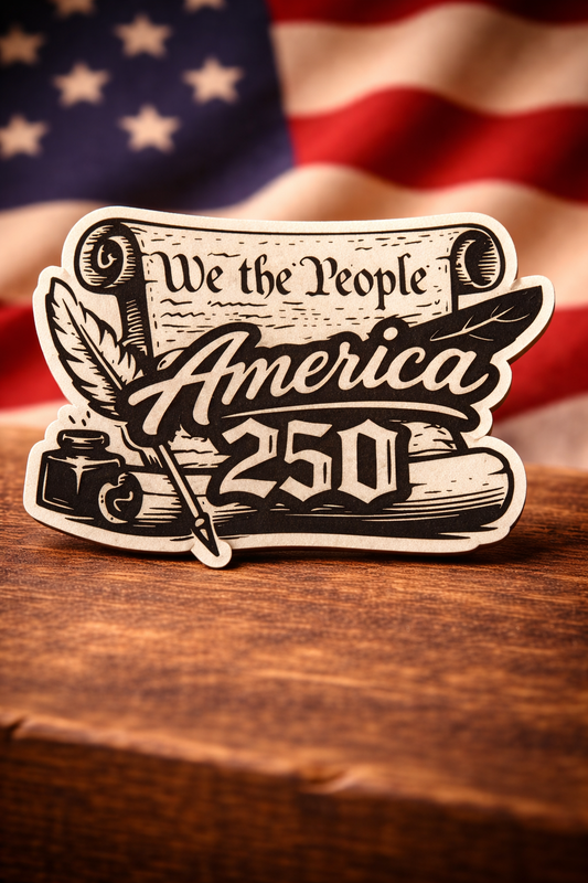 We The People – America 250 Laser Engraving SVG | Black & White Patch Design