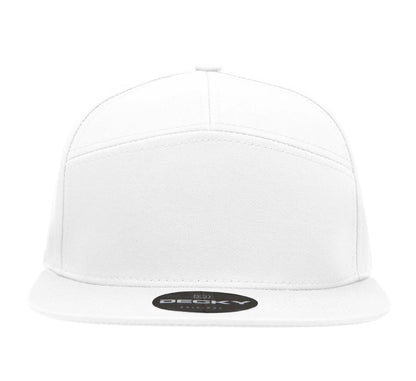 Custom 7 Panel Trucker Snapback with custom leatherette or acrylic patch, Made to Order. Decorate with your design. Bulk orders welcome!