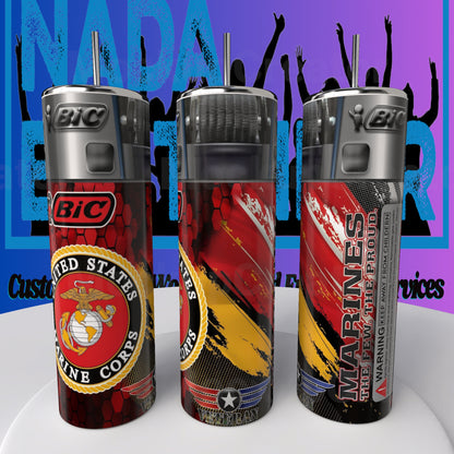 Bic Lighter Veteran Branches of Service 20 oz Tumbler