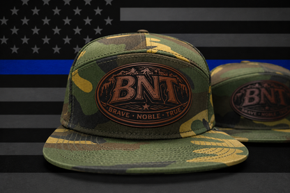 BNT Retreat Edition Camo Trucker Hats – 6 Panel & 7 Panel Snapback Styles