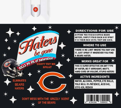 Chicago Bears Hater Spray  20oz Skinny Tumbler