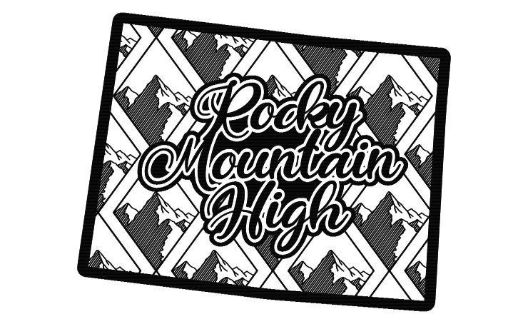 Colorado State Outline Art Design Template SVG (Digital File) For Patch Creation