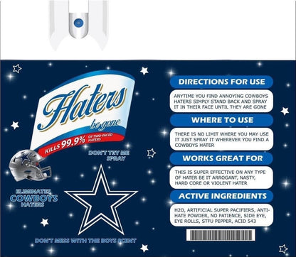 Dallas Cowboys Hater Spray  20oz Skinny Tumbler