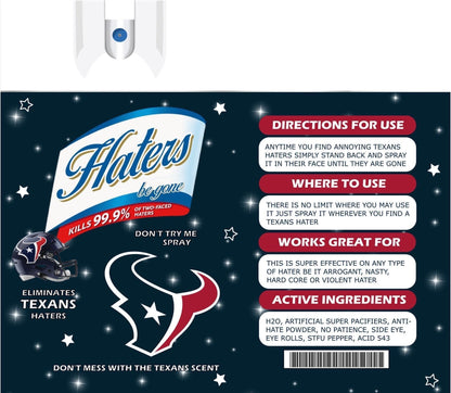 Houston Texans Hater Spray  20oz Skinny Tumbler