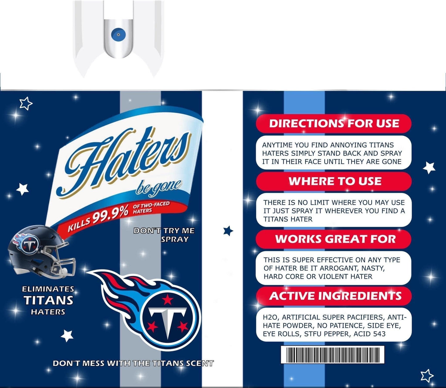 Tennessee Titans Hater Spray  20oz Skinny Tumbler