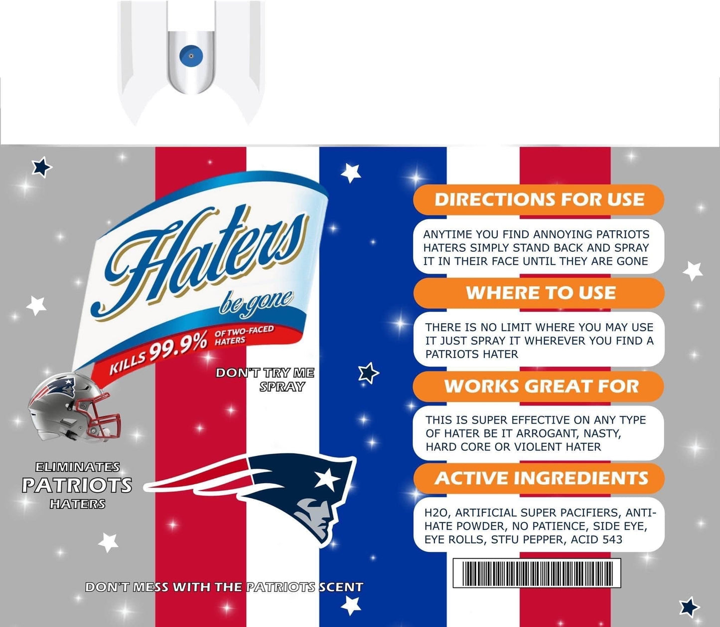 New England Patriots Hater Spray  20oz Skinny Tumbler