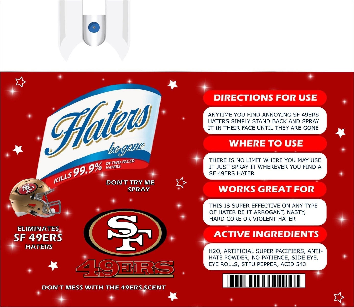 San Francisco 49ers Hater Spray 20oz Skinny Tumbler