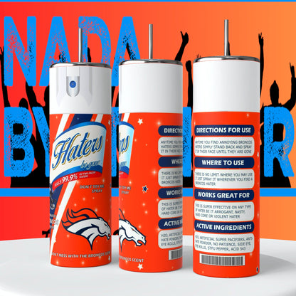 Denver Broncos Hater Spray 20oz Skinny Tumbler