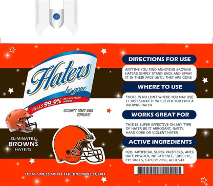 Cleveland Browns Hater Spray  20oz Skinny Tumbler