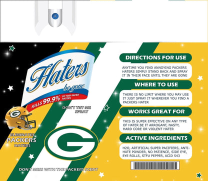 Green Bay Packers Hater Spray  20oz Skinny Tumbler