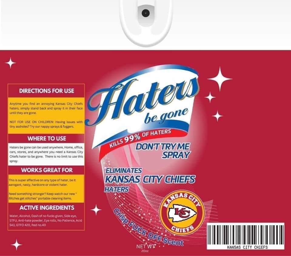 Kansas City Chiefs Hater Spray 20oz Skinny Tumbler