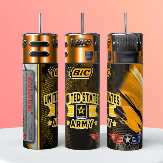 Bic Lighter Veteran Branches of Service 20 oz Tumbler