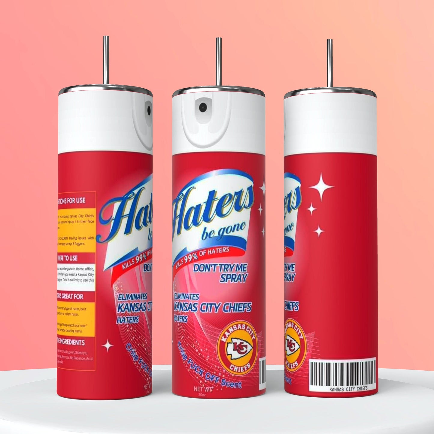 Kansas City Chiefs Hater Spray 20oz Skinny Tumbler